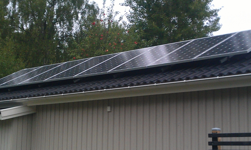 solceller på taket i Vistaberg